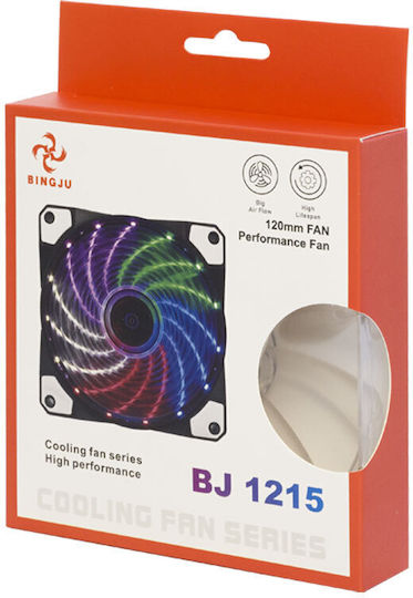 DeTech Coolcox Led Корпусен вентилатор 120мм с RGB осветление и връзка 4-пинов молекс 1бр Бял