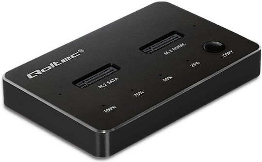 Qoltec Docking Station for 2 Hard Drives PCIe/SATA M.2 (2230)" / M.2 (2242)" / M.2 (2260)" / M.2 (2280)" with Connection USB-C (52274)