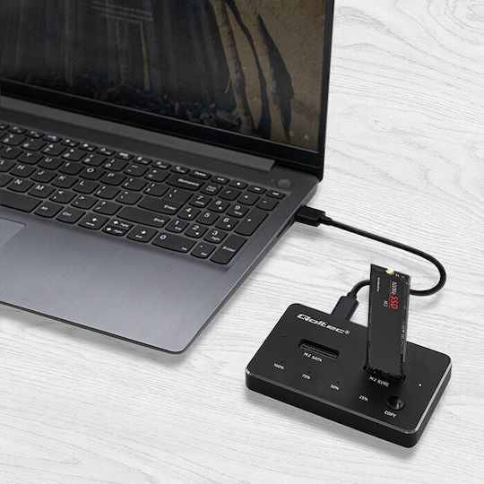 Qoltec Docking Station for 2 Hard Drives PCIe/SATA M.2 (2230)" / M.2 (2242)" / M.2 (2260)" / M.2 (2280)" with Connection USB-C (52274)