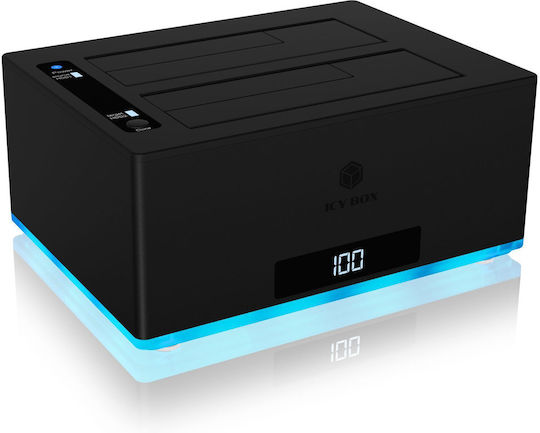 Icy Box Docking Station for 2 Hard Drives SATA 3.5" / 2.5" with Connection USB 3.1 / USB-C (IB-127CL-U3)