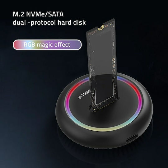 Qoltec Docking Station Stație de andocare pentru Hard Disk SATA M.2 (2230)" / M.2 (2242)" / M.2 (2260)" / M.2 (2280)" cu conectivitate USB-C (52275)