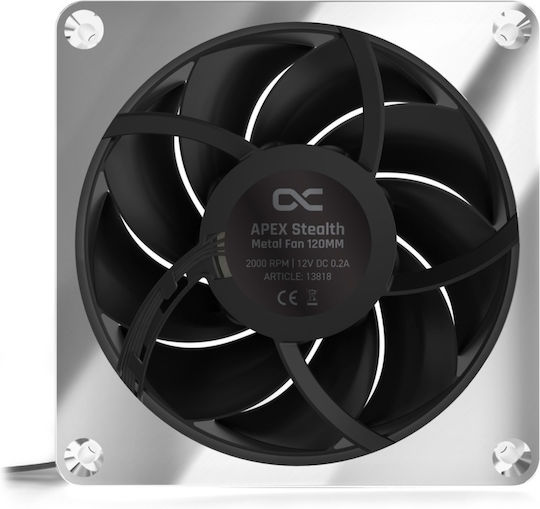 Alphacool Apex Stealth Case Fan 120mm (2000rpm / 76.81cfm) Χωρίς Led Φωτισμό και Σύνδεση 4-Pin PWM Ασημί