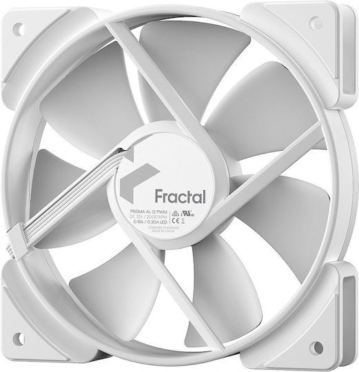 Fractal Design Prisma AL-12 PWM Case Fan 120mm (2000rpm / 85.71cfm) με ARGB Φωτισμό και Σύνδεση 4-Pin Λευκό
