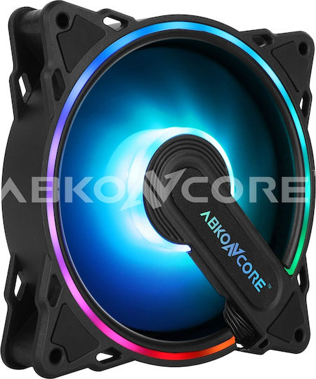 ABKONCORE ABKO-FAN-HURRICANE-3IN1-SYNC Ventilator Pentru Carcasă 120mm (1200rpm) cu Iluminare RGB și Conexiune 4-Pin PWM