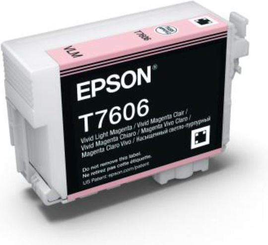 Epson T7606 Γνήσιο Μελάνι Εκτυπωτή InkJet Ανοιχτό Ματζέντα (C13T76064N10)