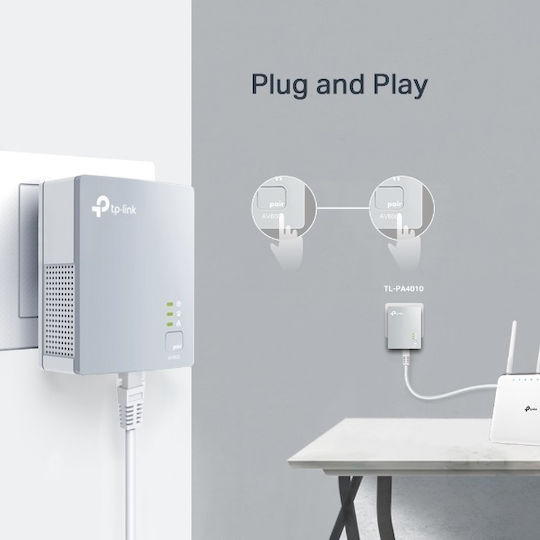 TP-LINK TL-PA4010 KIT v1 Powerline Double Wired and Ethernet Port