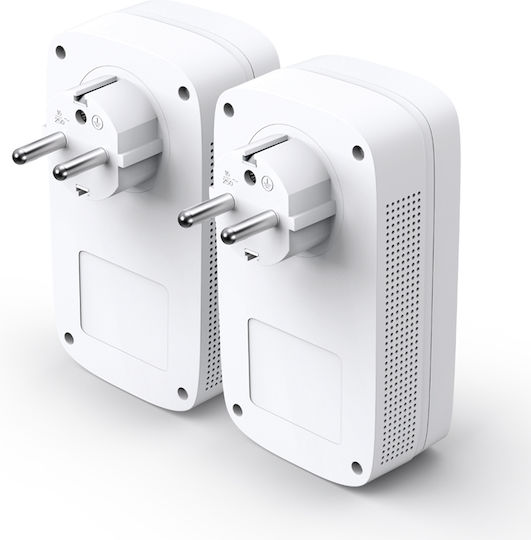 TP-LINK TL-PA8033P KIT v1 Powerline Double Wired with Passthrough Socket and 3 Gigabit Ethernet Ports
