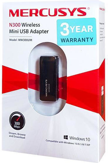 Mercusys MW300UM Adaptor De Rețea USB Cu Conexiune Wireless Wi-Fi 300Mbps Versiune V3