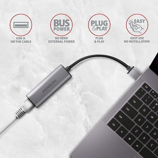 Axagon ADE-25R Αντάπτορας Δικτύου USB με Ενσύρματη Σύνδεση Ethernet (v1)