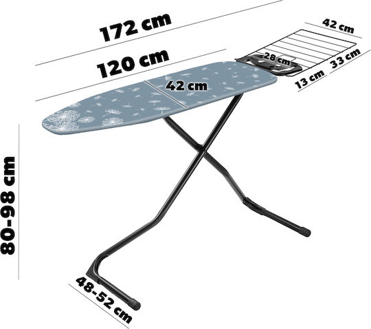 Kadax Σιδερώστρα για Σίδερο Ατμού Σπαστή 120x42cm