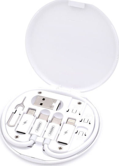 Remax Regular USB to Lightning / Type-C / micro USB Cable 3A Μπλε 0.25m