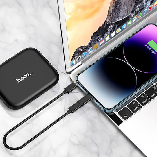 Hoco Regular USB to Lightning / Type-C / micro USB Cable 3A Μαύρο 0.28m (U114)