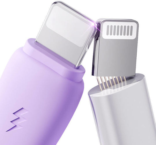 Joyroom S-A40 Подвижен USB към Lightning / Type-C / micro USB Кабел 3.5Спецификация Лилав 1м (S-A40)