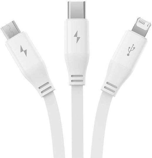 Baseus Leo Подвижен USB към Type-C Кабел 3.5Спецификация Бял 1.1м (P10362900211-00)
