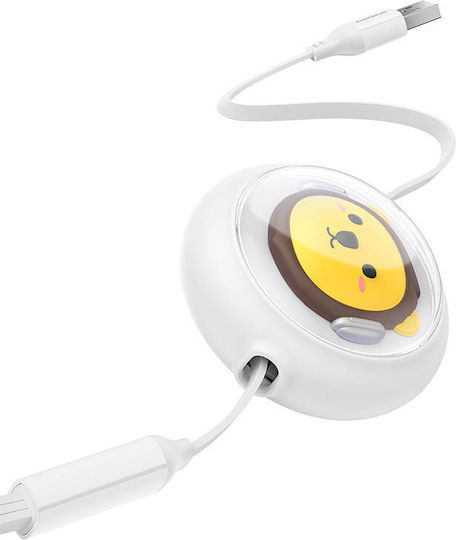 Baseus Leo Подвижен USB към Type-C Кабел 3.5Спецификация Бял 1.1м (P10362900211-00)