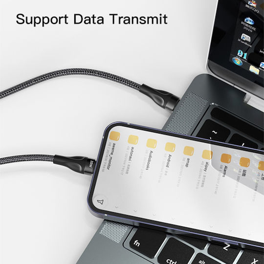 Yesido Geflochtenes USB-zu-Blitzschlag / Typ-C Kabel 3,5A Schwarz 1,4m 480Mbps