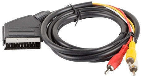 Lanberg Καλώδιο Scart мъжки - Съставен мъжки 1.8м Черен CA-EURC-10CC-0018-BK