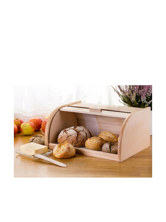 Kadax Cutie de pâine cu capac Lemn Maro 39x28.5x18.5cm