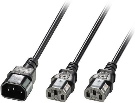Lindy IEC C14 - IEC C13 Cable 1m Μαύρο 30363