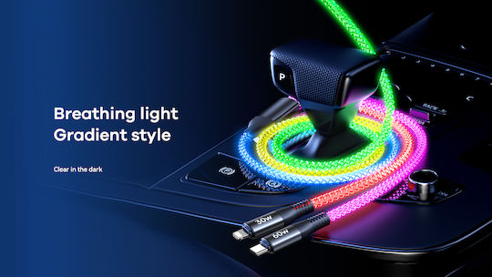 Remax Braided USB to Lightning / Type-C Cable 3A Λευκό 1.2mRC-C003