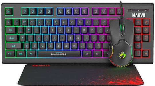 Marvo CM310 3in1 Σετ Gaming Πληκτρολόγιο με RGB φωτισμό & Ποντίκι (Αγγλικό US)