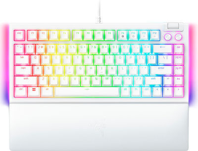 Razer BlackWidow V4 Gaming Mechanical Keyboard 75% with Razer Orange switches and RGB lighting (English US) White