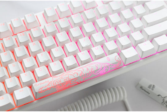 Ducky One 3 TKL Гейминг Механична Клавиатура Без ключове с Cherry MX Speed Silver суичове и RGB подсветка (Английски US) Pure White