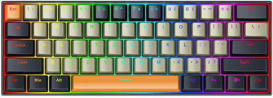 Redragon K530 Draconic Wireless Gaming Mechanical Keyboard 60% with Custom Brown switches and RGB lighting (English US) OG & BK & GY