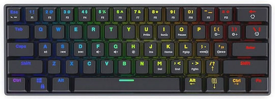 Savio Blackout Gaming Mechanical Keyboard 60% with Outemu Blue switches and RGB lighting (English US)