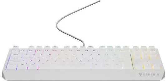 Genesis Thor 230 TKL Gaming Mechanical Keyboard Tenkeyless with Outemu Brown switches and RGB lighting (English US) White