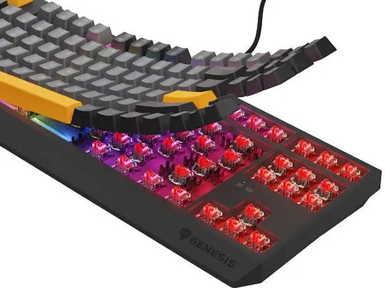Genesis Thor 230 TKL Gaming Mechanical Keyboard Tenkeyless with Outemu Red switches and RGB lighting (English US) Anchor Gray Positive