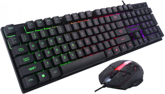 Spacer SP-GK-01 Set Gaming Tastatur mit RGB-Beleuchtung & Maus (Englisch US)