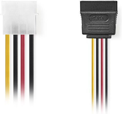 Nedis 4-Pin Molex - 15-Pin Sata Cable 0.15m Multicolour (CCGP73520VA015)