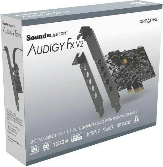 Creative Sound Blaster Audigy Fx V2 ​Interior PCI Express 5.1 Sound Card