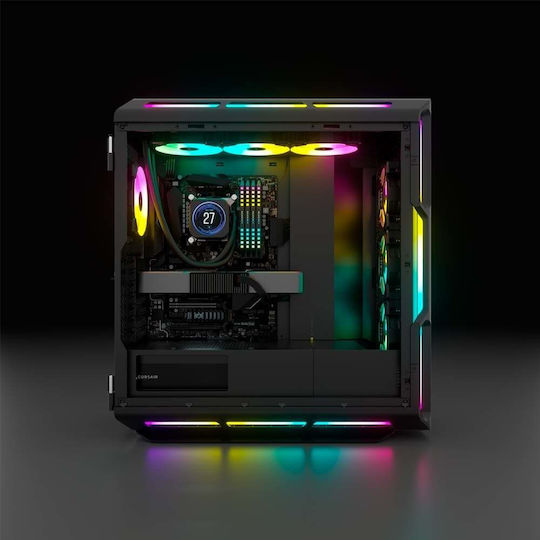 Corsair ICUE 5000T RGB Gaming Midi-Turm Computergehäuse mit Seitenfenster Schwarz