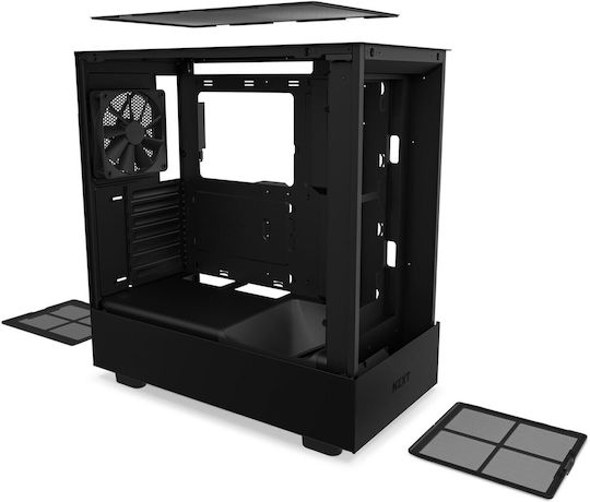 NZXT H5 Flow Gaming Midi Tower Κουτί Υπολογιστή με Πλαϊνό Παράθυρο Μαύρο