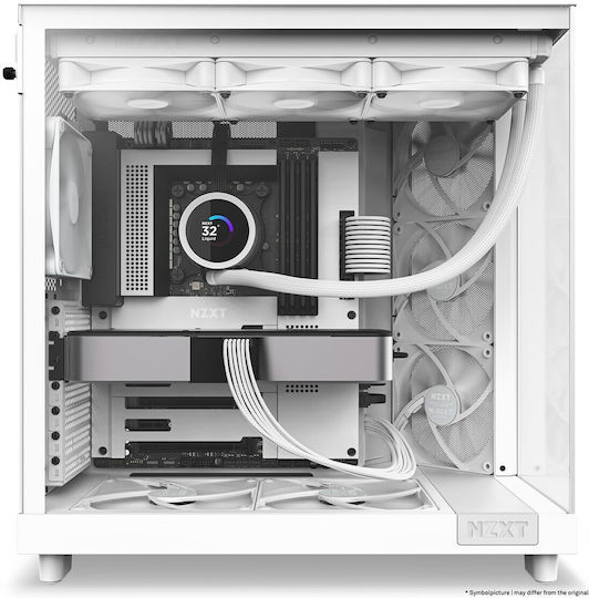 NZXT H6 Flow Gaming Midi Tower Computer Case with Side Window White