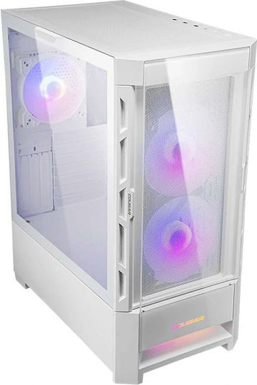 Cougar Duoface RGB Gaming Midi Tower Computer Case with Side Window White