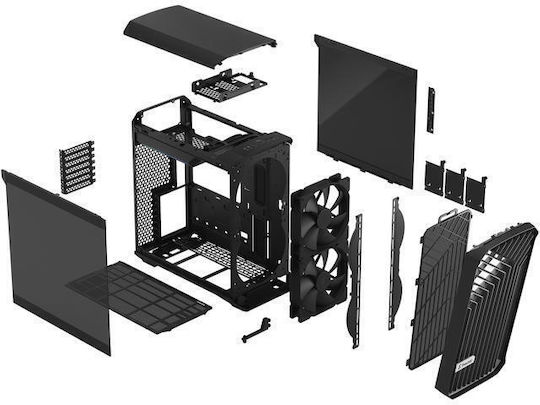 Fractal Design Torrent Compact Black TG Dark Tint Gaming Midi Tower Κουτί Υπολογιστή με Πλαϊνό Παράθυρο Μαύρο