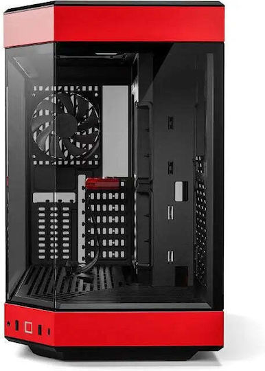 HYTE Y60 Gaming Midi Tower Κουτί Υπολογιστή με Πλαϊνό Παράθυρο Κόκκινο
