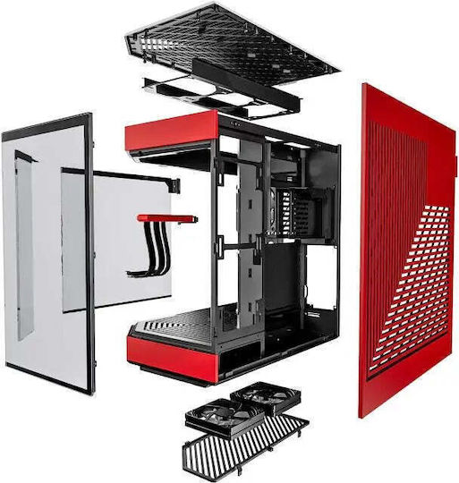 HYTE Y60 Gaming Midi Tower Κουτί Υπολογιστή με Πλαϊνό Παράθυρο Κόκκινο