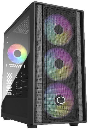 CoolerMaster MasterBox 600 Gaming Midi Tower Computer Case with Side Window and RGB Lighting Black