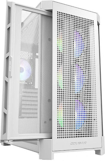 Cougar Airface Pro RGB Gaming Midi Tower Computer Case with Side Window White