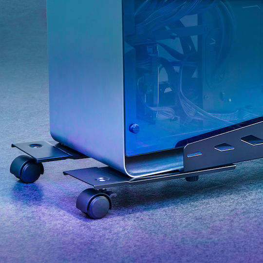 Maclean Energy Desk Mounted Computer Tower Stand with Casters RS480
