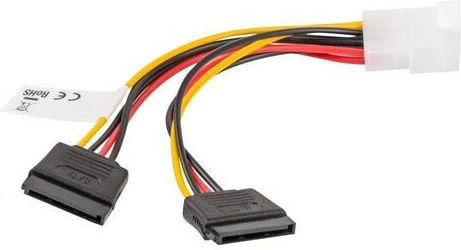 Lanberg 15-Pin Sata - 4-Pin Molex Cable 0.15m Μαύρο CA-HDSA-11CU-0015