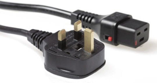 Act Type G (UK) - IEC C19 Cable 2m Black (AK5061)
