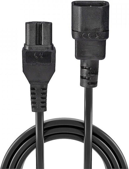Lindy IEC C14 - IEC C15 Cable 2m Μαύρο 30314