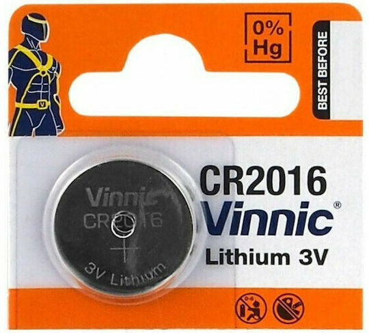 Vinnic Μπαταρία Λιθίου Ρολογιών CR2016 3V 1τμχ