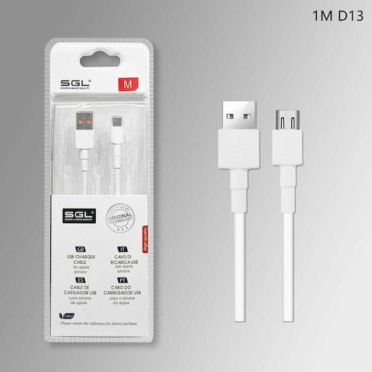 SGL Regulär USB 2.0 auf Micro-USB-Kabel Weiß 1m (099316) 1Stück