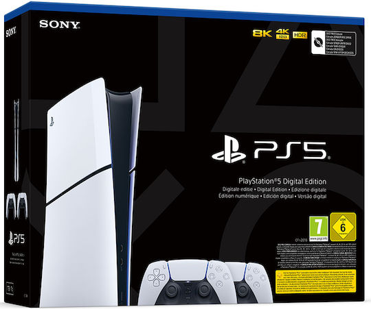 Sony PlayStation 5 Slim Digital 1TB with Second DualSense (Official Bundle)